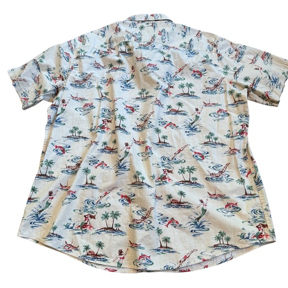 Saddlebred Hawaiian Shirt Classic Fit Mermaids Tropical Design Sz 2XL - Picture 2 of 5